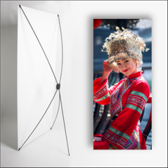 Kakemono Asie Femme - 180 x 80 cm - Toile M1 avec structure X- Banner