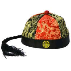 Chapeau asiatique tissu - taille adulte - Haut. 13cm Diam. 19cm