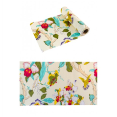 Chemin de table en lin motif floral 28cm x 3m