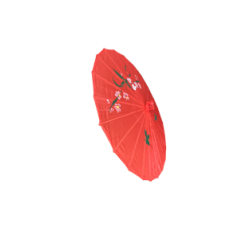 Ombrelle rouge bambou/tissus - Diam. 56cm