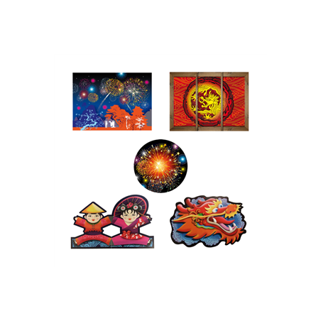 Mobiles Asie x5 - carton - 42 x 30cm