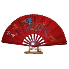 Éventail tissu rouge - Diam. 66cm