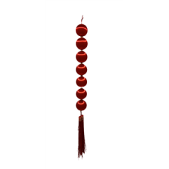 Suspension de 7 boules rouges - Haut. 90cm Diam. 7cm
