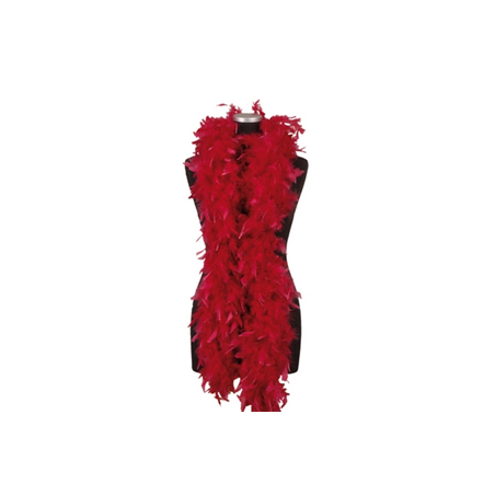Boa rouge grenat -  plumes - Long. 180cm