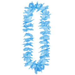 Lot de 12 colliers de fleurs bleu clair - tergal