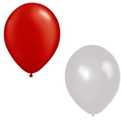 Ballon rouge et blanc x12 - Diam. 29cm