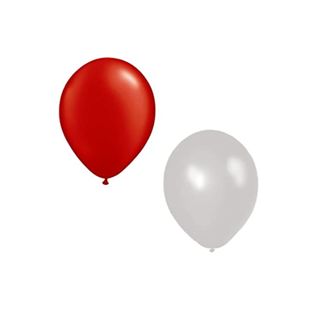 Ballon rouge et blanc x12 - Diam. 29cm