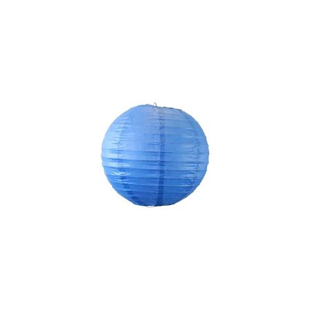 Lampion boule bleu papier - Diam. 25cm