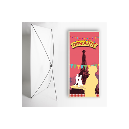 Kakemono Guinguette 1 - 180 x 80 cm - Toile M1 avec structure X- Banner