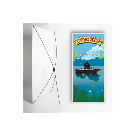 Kakemono Guinguette 5 - 180 x 80 cm - Toile M1 avec structure X- Banner