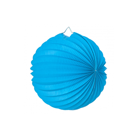 Lampion rond bleu glacier papier - Diam. 30cm