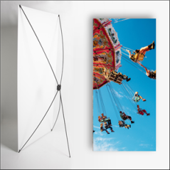 Kakemono Fête foraine 2 - 180 x 80 cm - Toile M1 avec structure X- Banner