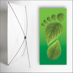 Kakemono Vert Pied - 180 x 80 cm - Toile M1 avec structure  X- Banner
