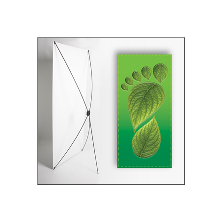 Kakemono Vert Pied - 180 x 80 cm - Toile M1 avec structure  X- Banner