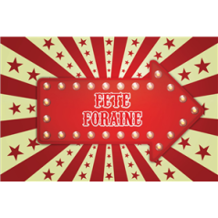 Bannière Fête foraine - 75 x 50cm - tissu