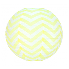 Lampion à chevrons jaunes papier - Diam. 35cm