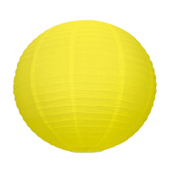 Lanterne japonaise en papier jaune - Diam. 15cm