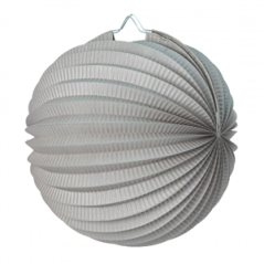 Lampion rond gris papier - Diam. 30cm