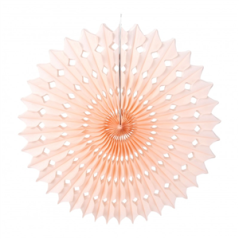 Éventail rose vintage papier - Diam. 53cm