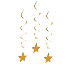 Lot de 3 tourbillons étoile Or - Haut. 80cm