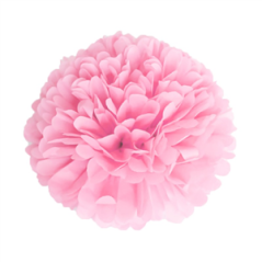 Pompon rose vintage papier de soie - Diam. 40cm