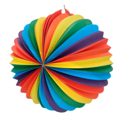 Lampion rond multicolore papier - Diam. 25cm