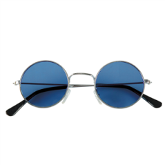 Paire de lunettes rondes aux verres bleus