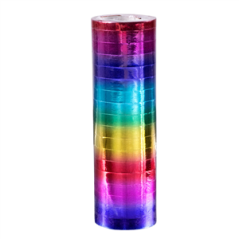 Lot de 2 Rouleaux de serpentins en papier multicolore métallisé (4 m)