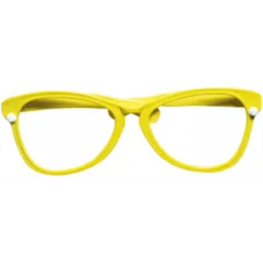 Paire de lunettes géantes jaune ou rouge PVC 26 cm