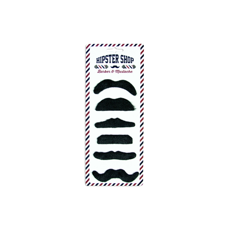 Lot de 6 moustaches noires assorties