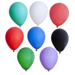 Ballon multicolore x8 29cm (vert-bleu-violet-noir-blanc-rouge-corail-vert jade)