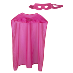 Set de super héro rose (loup et cape 90 cm)