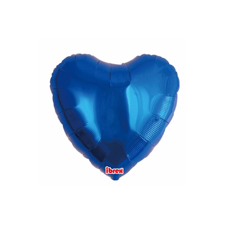 Ballon coeur bleu métallisé - 45cm
