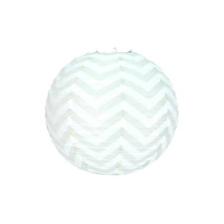 Lampion à chevrons papier - Diam. 35cm (Ass.couleurs gris, bleu ou rose)