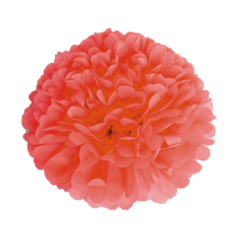 Pompon rose corail papier de soie - Diam. 40cm
