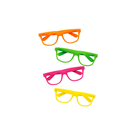 Paire de lunettes Party fluos (4 couleurs) - Taille adulte