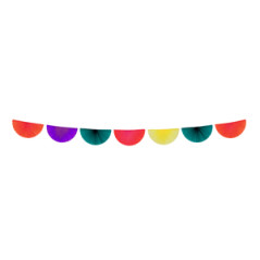 Guirlande de 7 éventails multicolore - papier - 3 m*