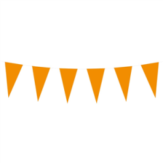 Guirlande fanions 21 x 12cm orange - papier Long. 10m
