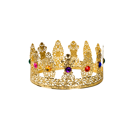 Couronne de reine en métal dorée et pierres