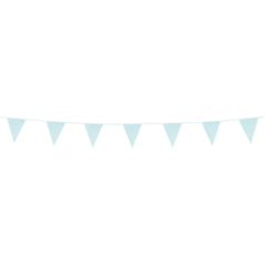 Guirlande fanions 20 x 16cm scintillants bleus clairs - carton Long. 6m