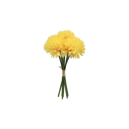 Bouquet de 6 dahlias jaune en tissu - Haut. 26cm