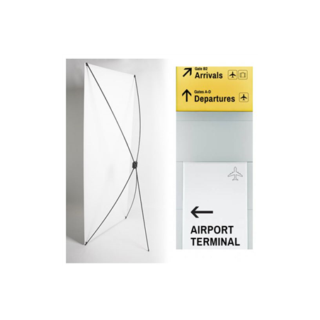 Kakemono Aéroport - 180 x 80 cm - Toile M1 avec structure X- Banner
