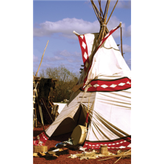 Kakemono Tipi indien - 180 x 80 cm - Toile M1 avec structure X- Banner