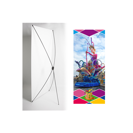 Kakemono carnaval  - 180 x 80 cm - Toile M1 avec structure  X- Banner