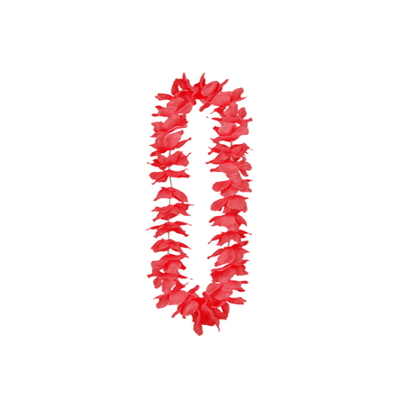 Lot de 12 colliers de fleurs rouges - tergal