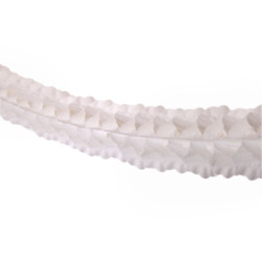 Guirlande zinnia blanche - papier Long. 400cm