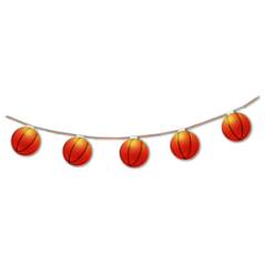 Guirlande de 8 ballons de basket (17 cm)  en papier - Long. 320 cm
