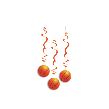 Lot de 6 tourbillons ballon de basket - Haut. 80cm
