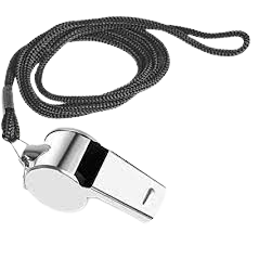 Sifflet en métal et cordon noir