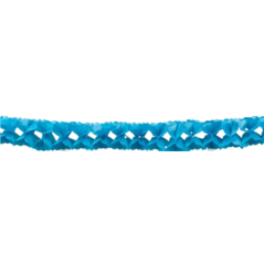 Guirlande zinnia bleu turquoise - papier Long. 300cm